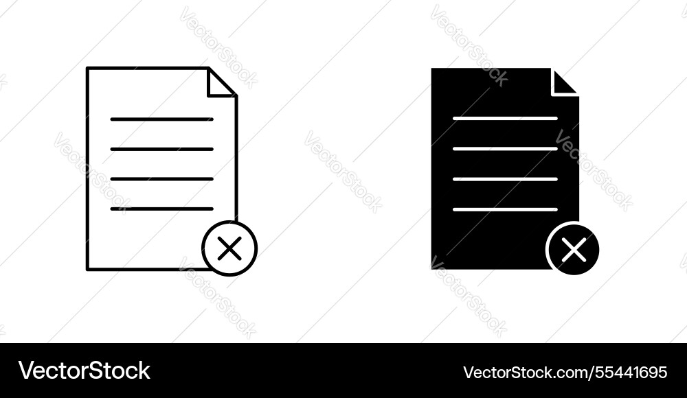 Delete document icon symbol collection on white Delete document icon symbol collection on white vector image