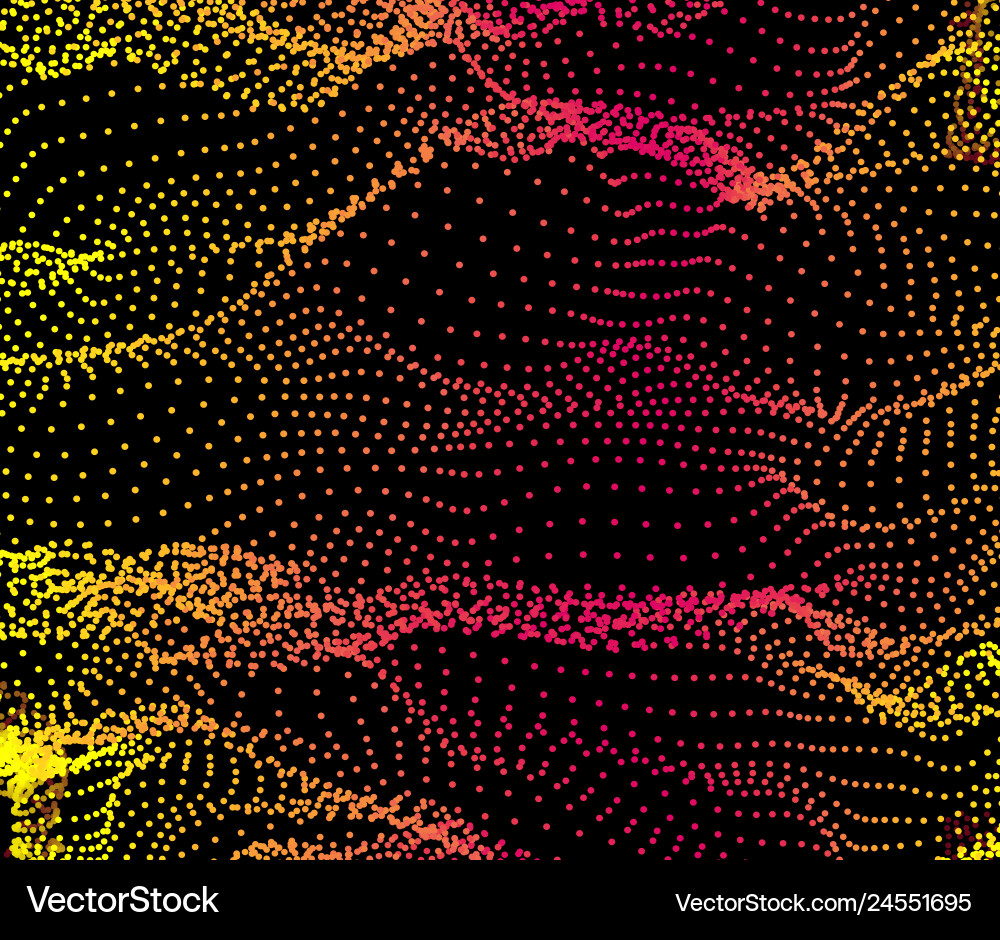 Dynamic particles wave from nodes 3d sea flow vector image