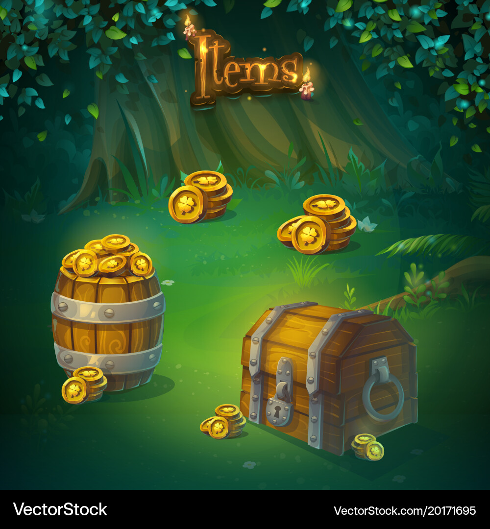 Forest GUI Item Set vector image