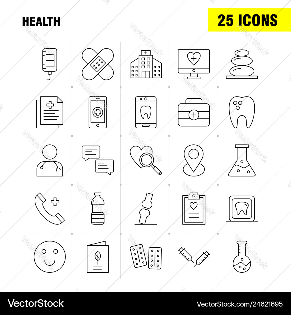 Health line icon for web print and mobile uxui Health line icon for web print and mobile uxui vector image