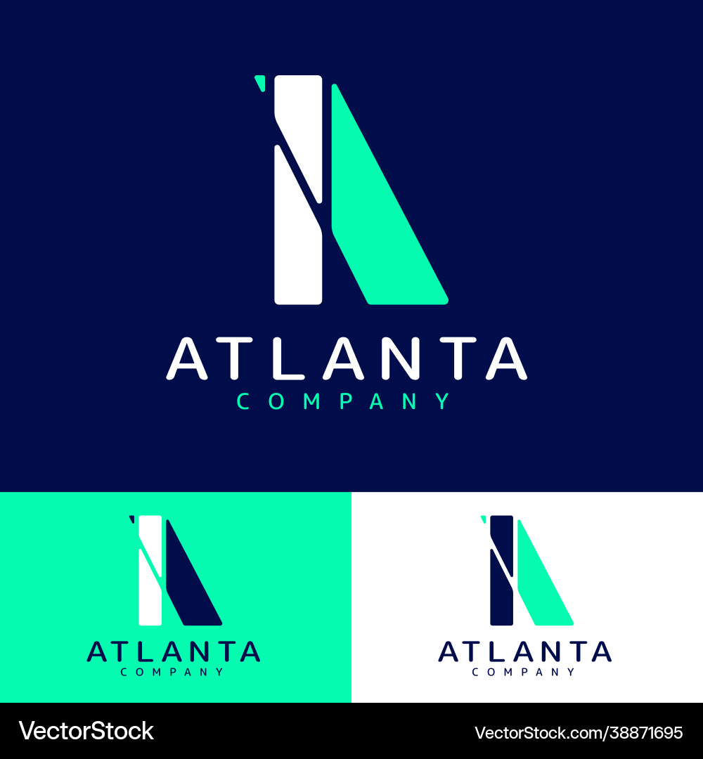 Initial a logo triangle with arrow symbol inside Vector Image