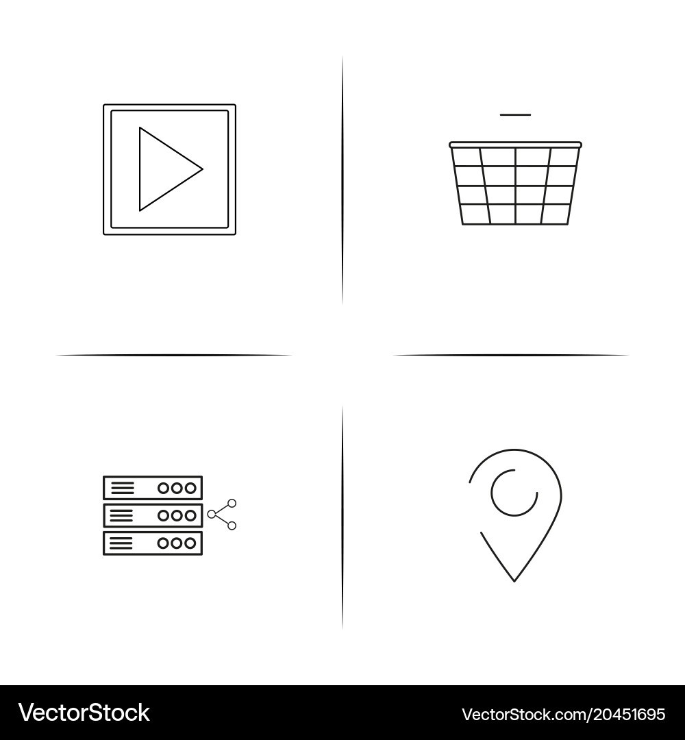 Interface simple linear icon setsimple outline Vector Image