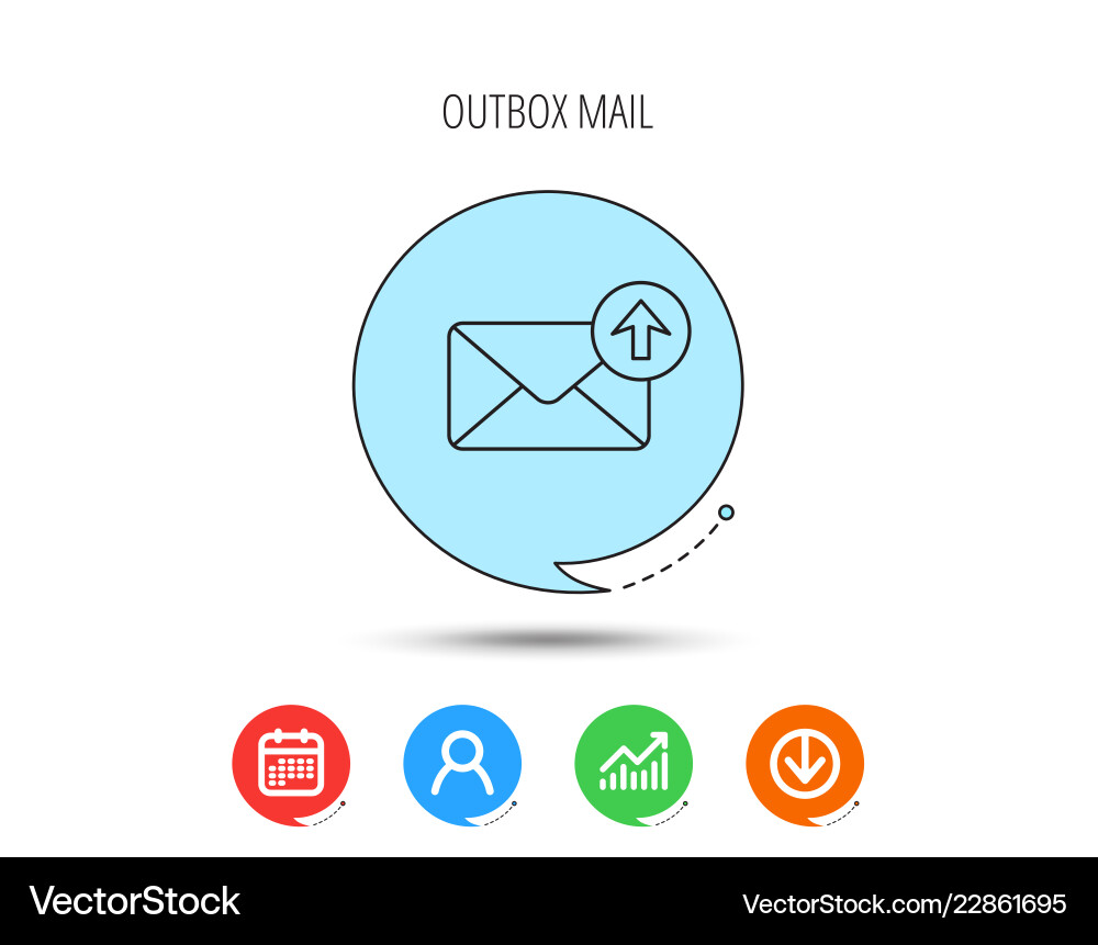 Mail outbox icon email message sign Mail outbox icon email message sign vector image