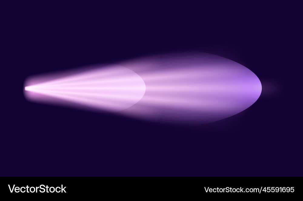 Meteor or comet neon space flying meteorite Vector Image