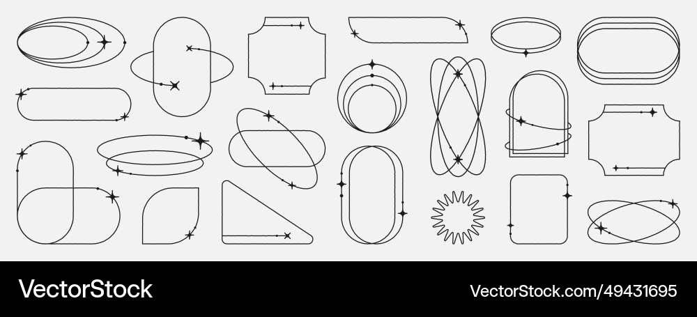 Minimalistic linear frames arches elements Minimalistic linear frames arches elements vector image
