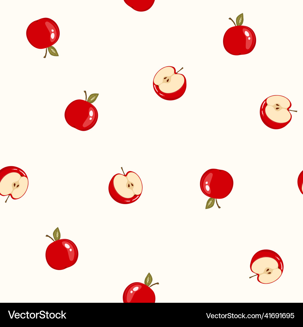 Seamless pattern with apple on white background Seamless pattern with apple on white background vector image