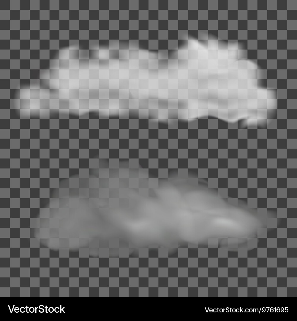 Set of transparent different clouds vector image