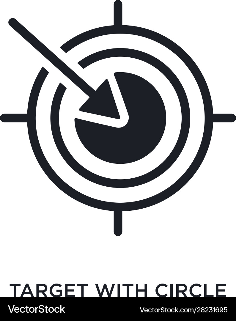 Target with circle isolated icon simple element Vector Image