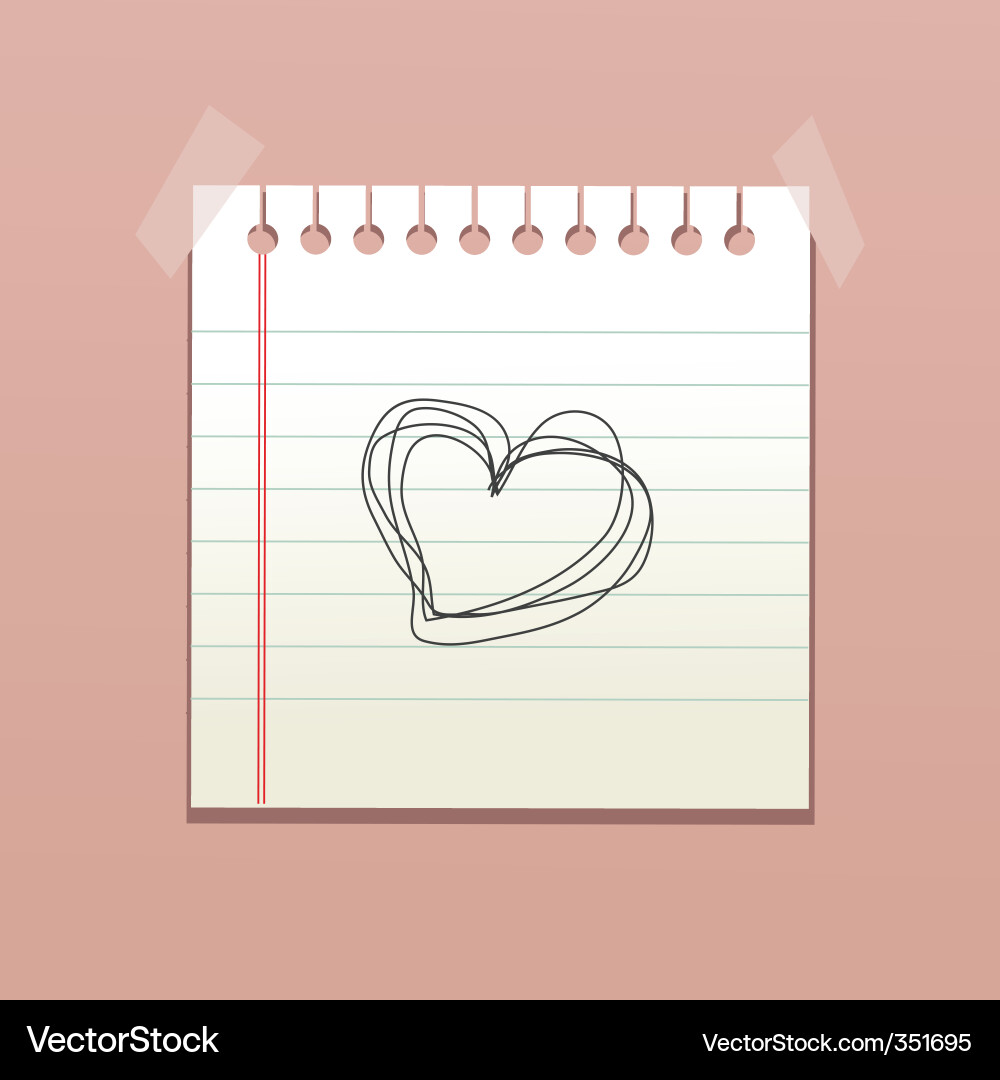 Valentine's Notepad Vector Image
