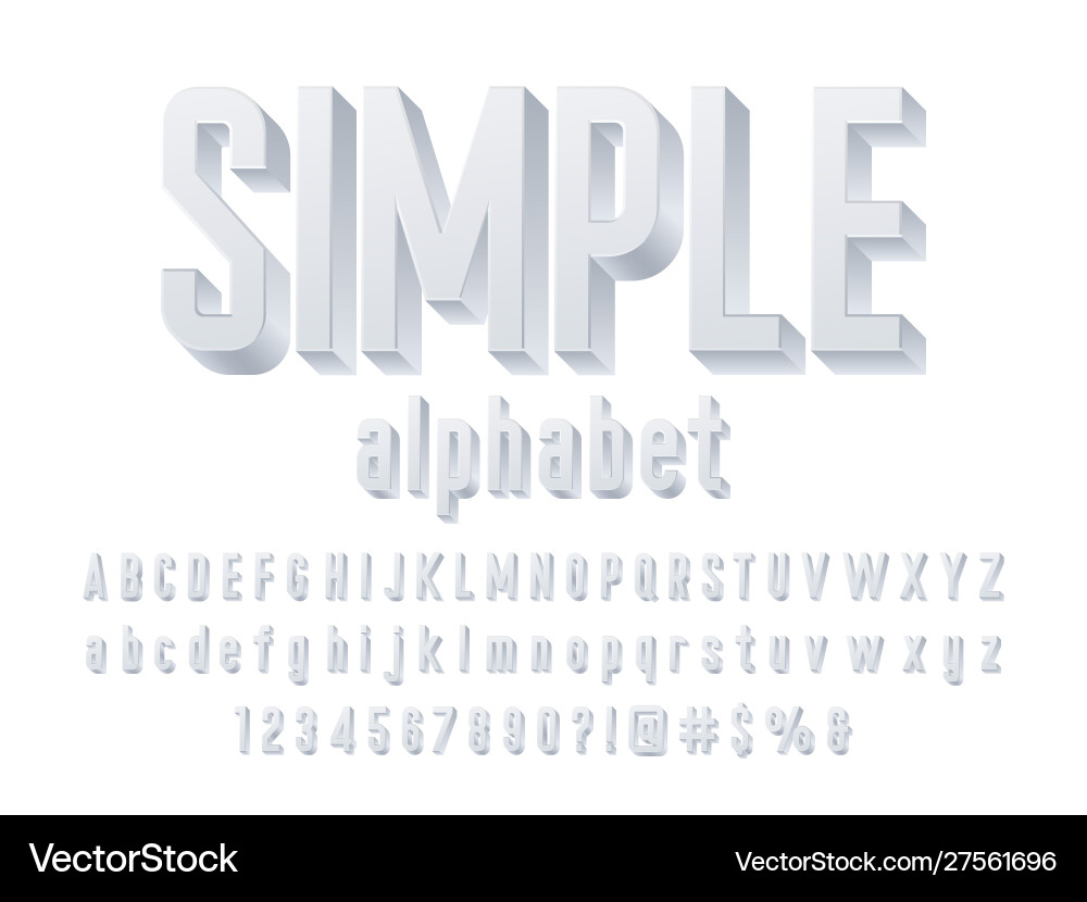3d white font Vector Image