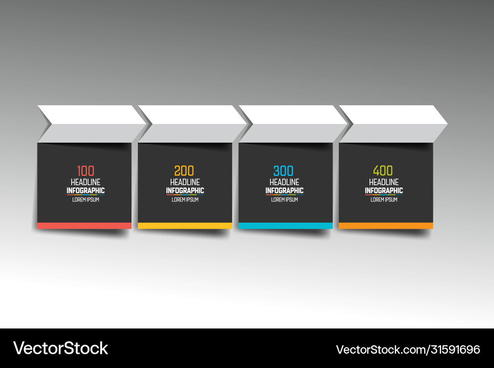 4 steps arrow tutorial chart diagram one two 4 steps arrow tutorial chart diagram one two vector image