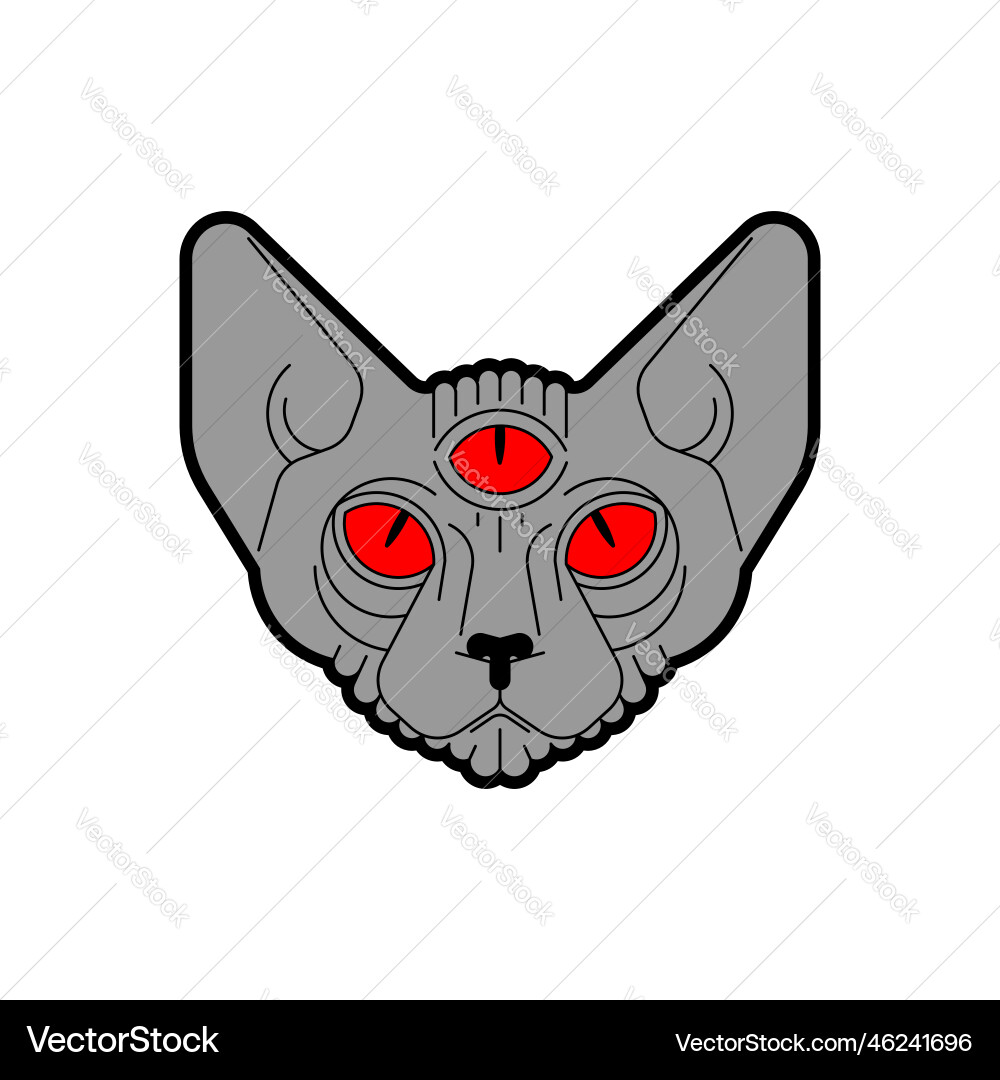 Cat demon satanic symbol satan with head Vector Image