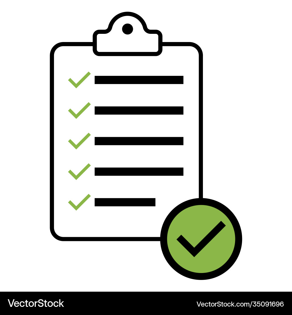 Check list checklist flat web icon isolated Vector Image