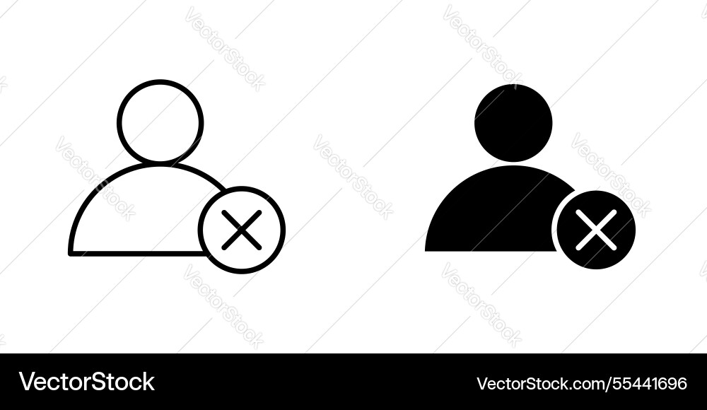 Delete user icon symbol collection on white vector image