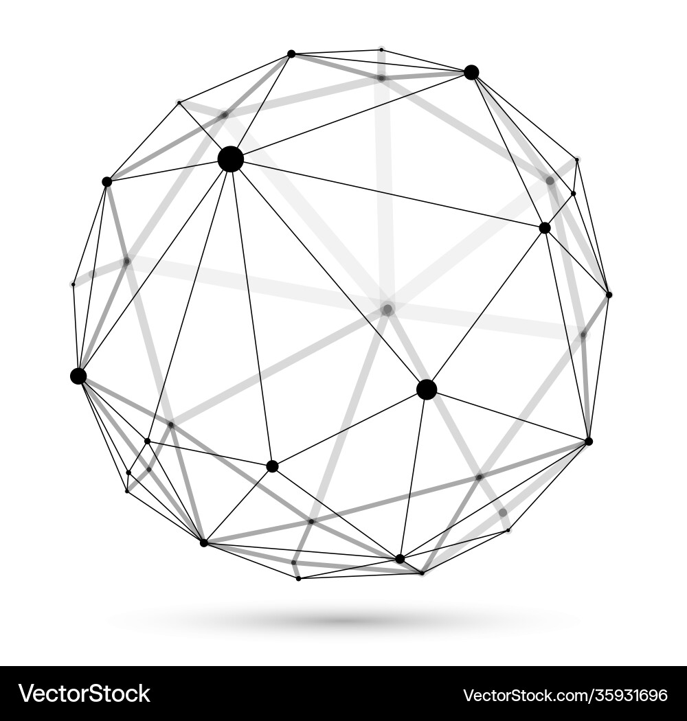 Dimensional lattice sphere abstraction 3d Dimensional lattice sphere abstraction 3d vector image