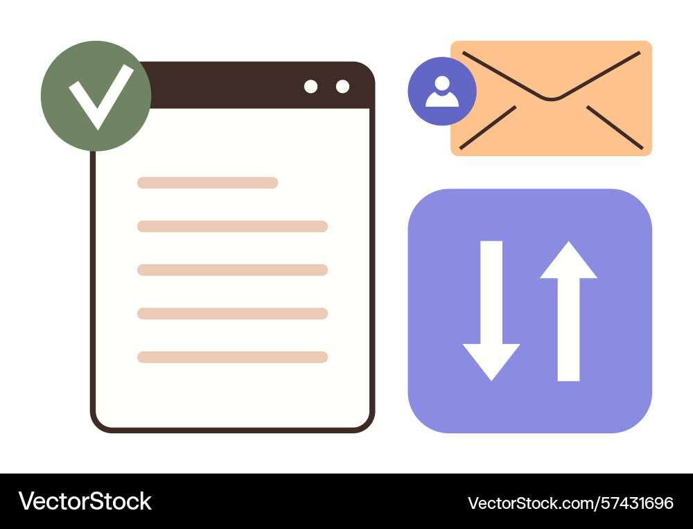 Document approval email notification and data Document approval email notification and data vector image