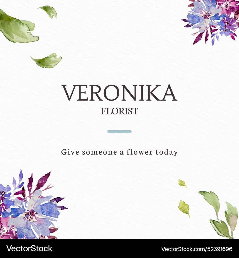 Florist concept instagram posts template Vector Image