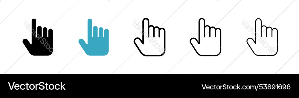 Hand pointer icon set vector image