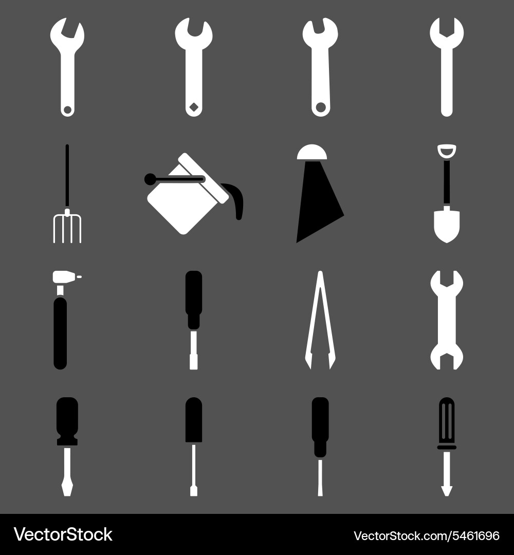 Instruments and tools icon set vector image