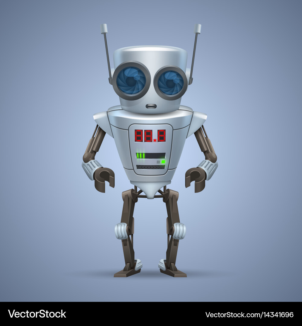 Metallic Robot Character vector image