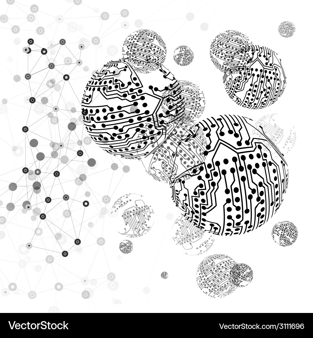Molecule structure gray background vector image