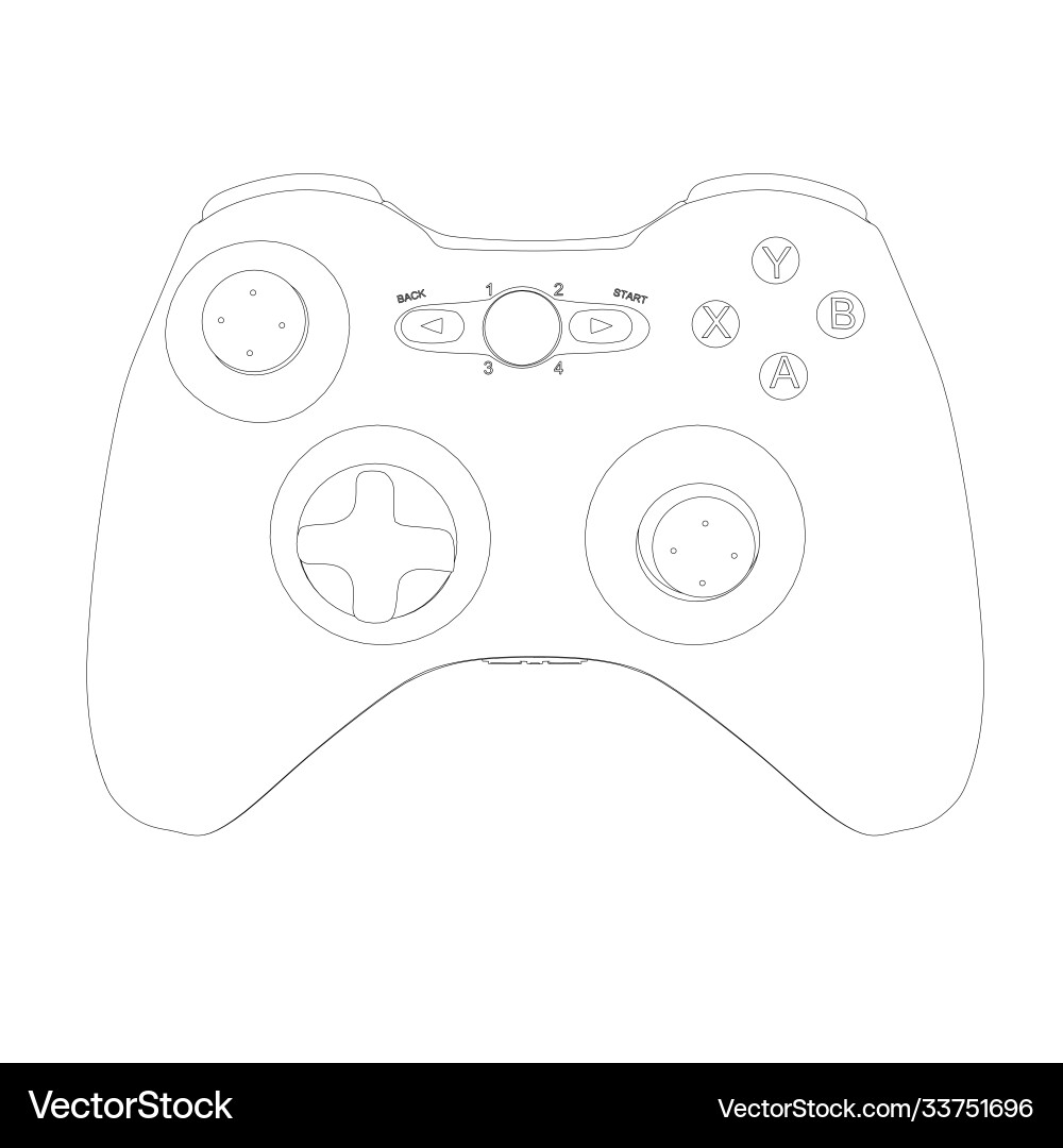 Outline game joystick from console Outline game joystick from console vector image