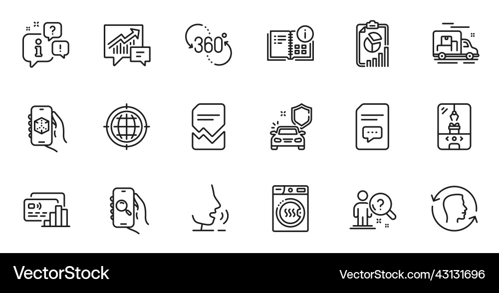 Outline set of search app 3d and corrupted Outline set of search app 3d and corrupted vector image