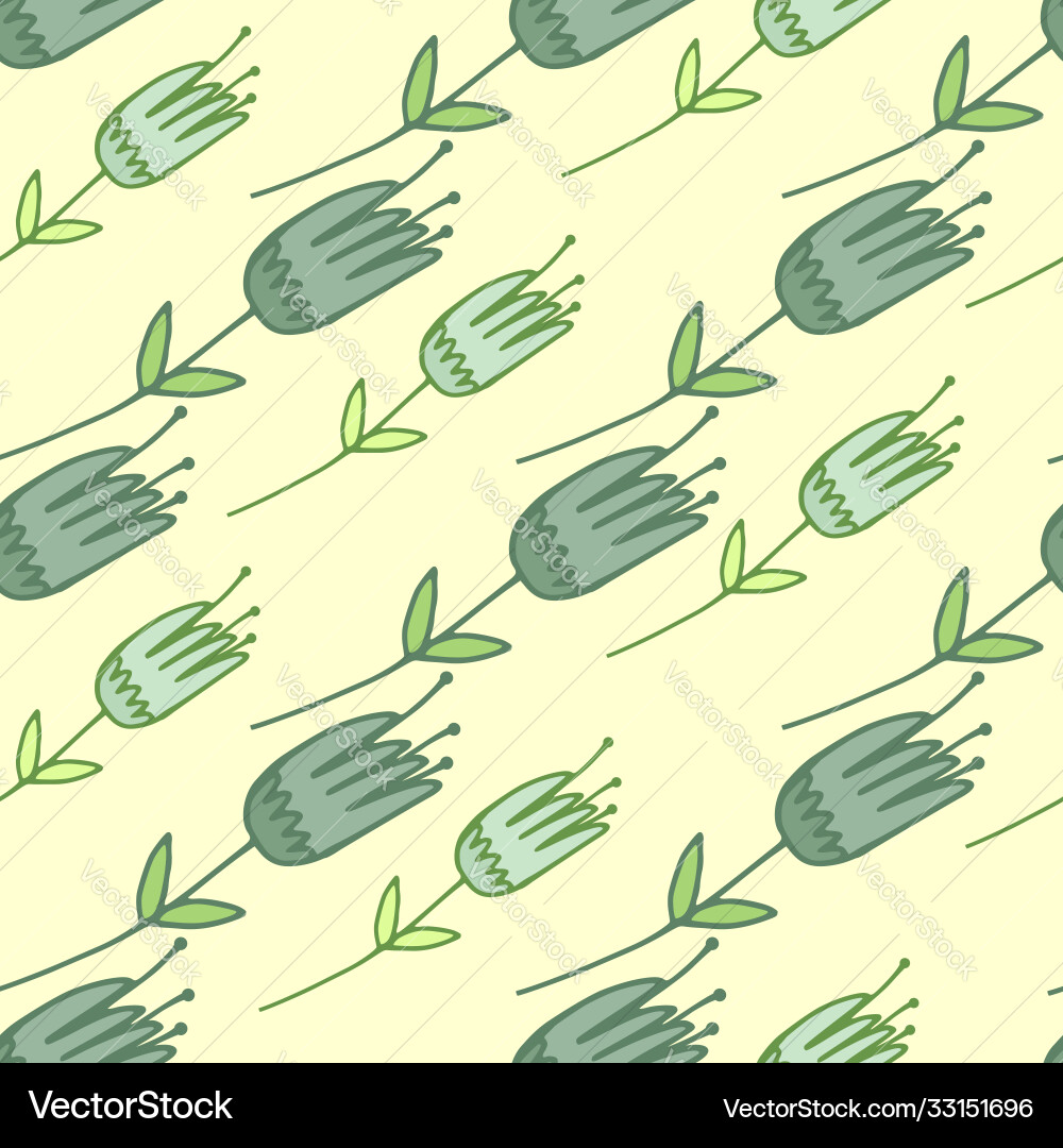 Pastel light spring seamless botanic pattern Vector Image