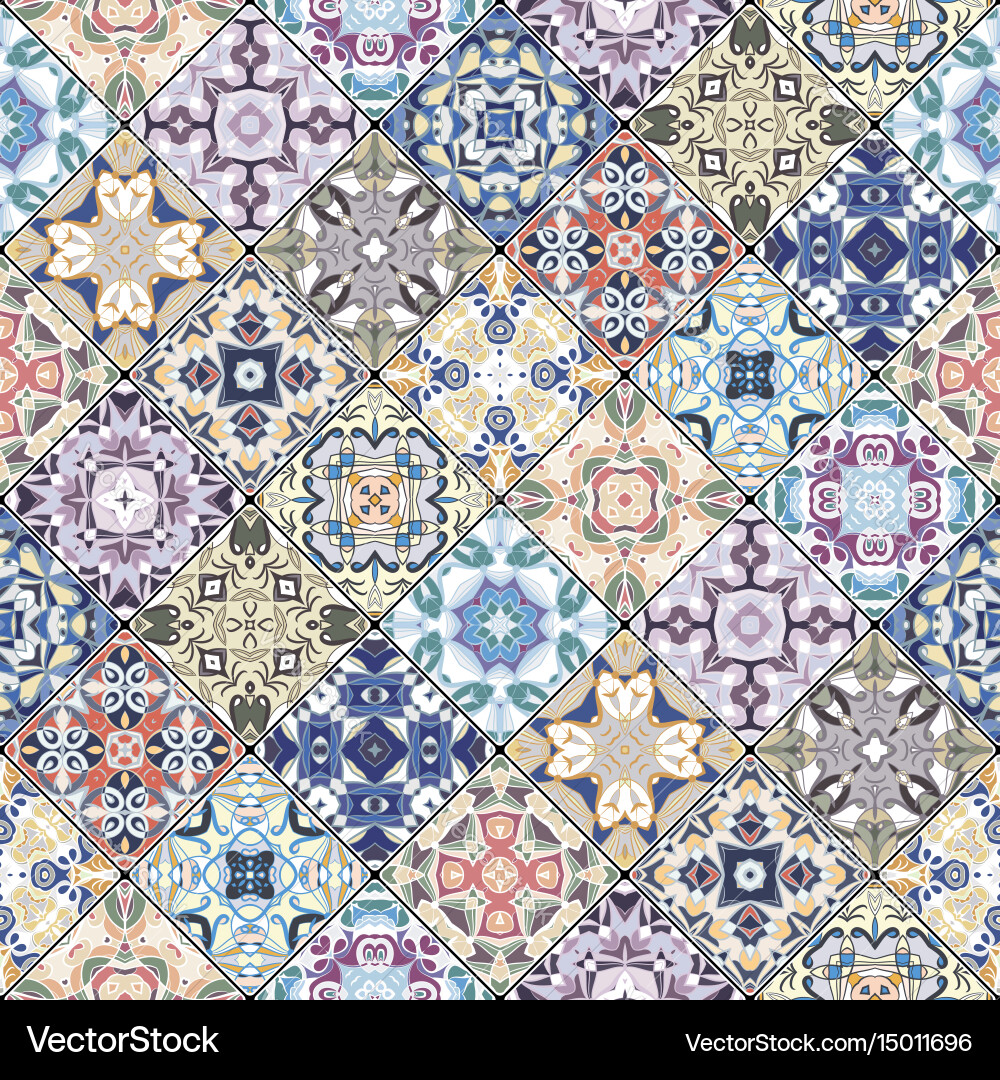 Patchwork abstract patterns Vector Image