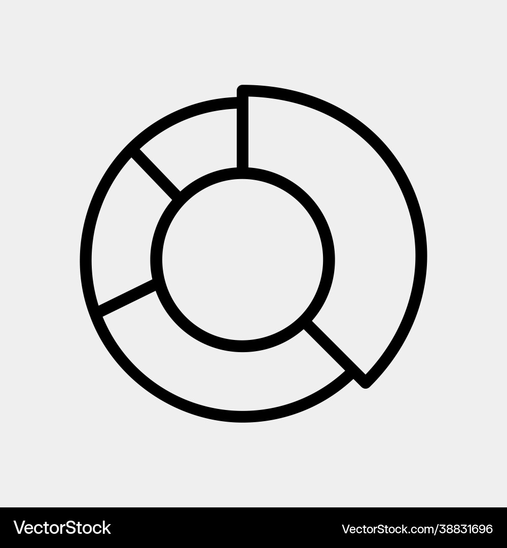 Pie chart icon in line style for any projects Pie chart icon in line style for any projects vector image
