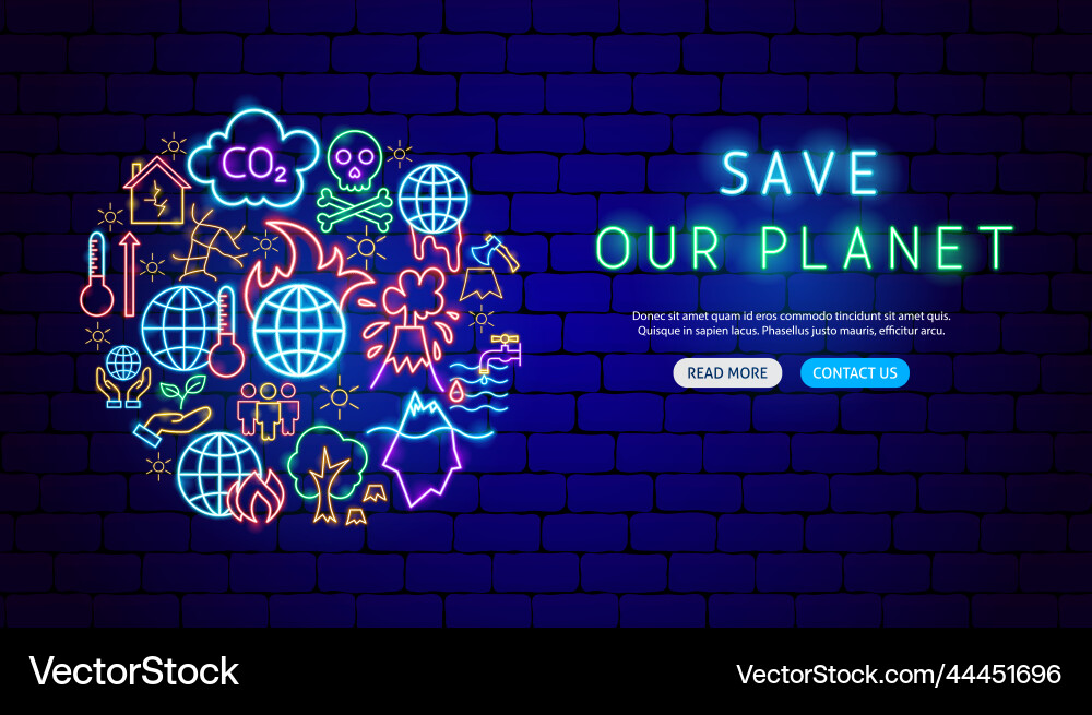 Planet Neon Banner Design Planet Neon Banner Design vektorbild