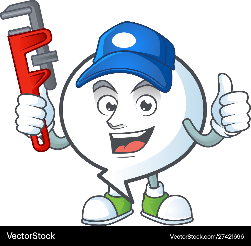 Plumber shape circle bubble for text icon vector image