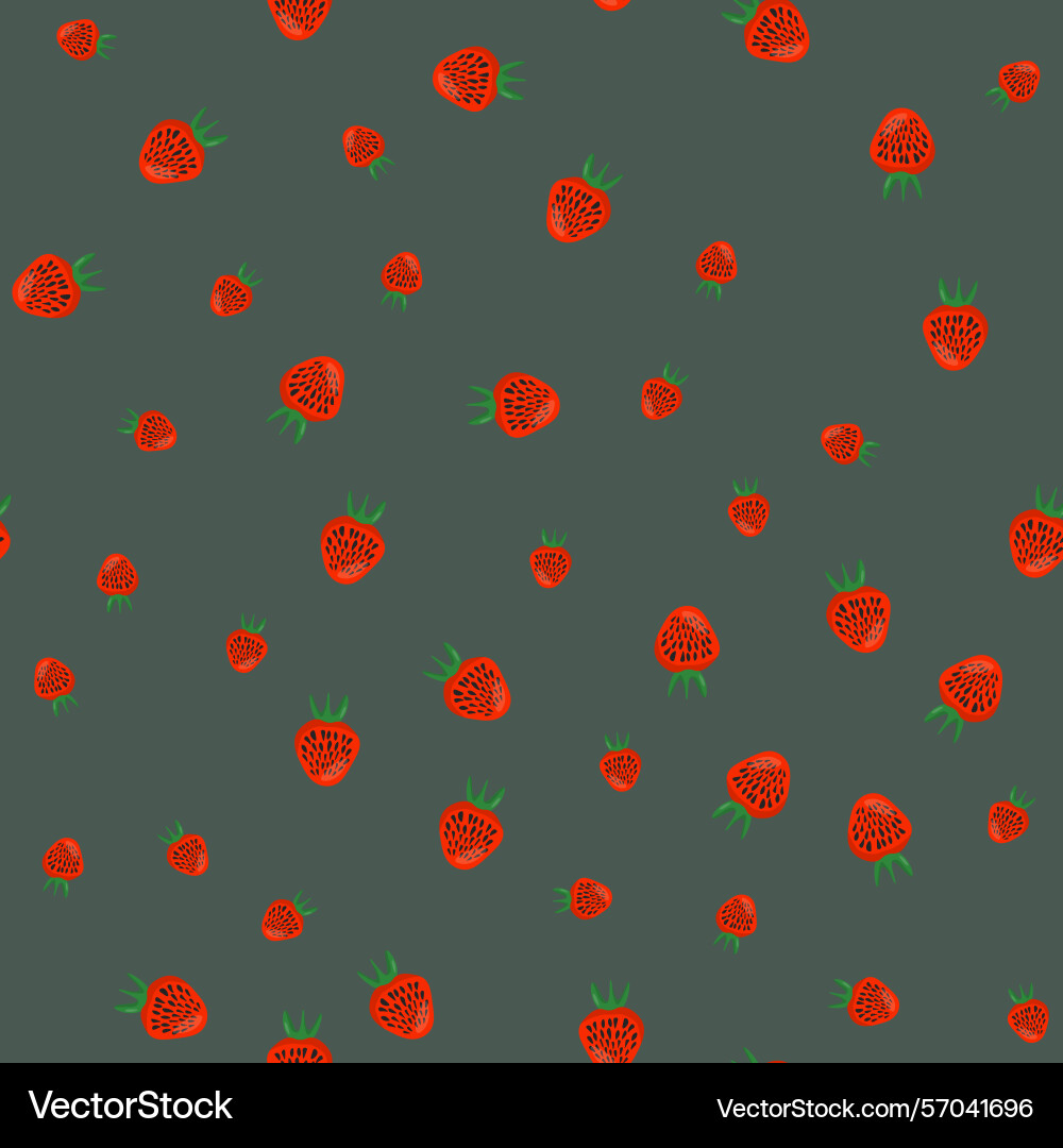 Seamless pattern with strawberry on color Vector Image