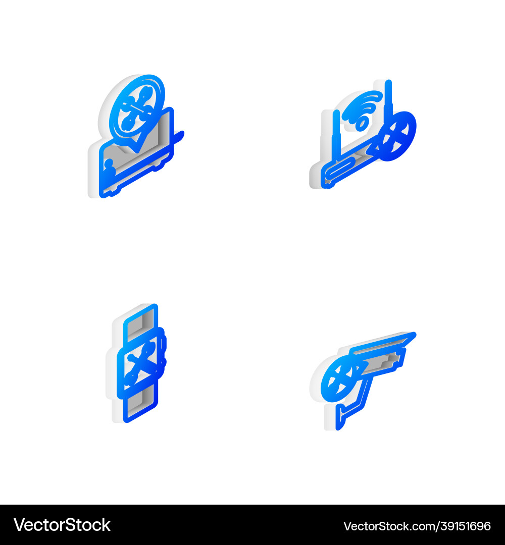 Set isometric line router wi-fi with service Set isometric line router wi-fi with service Vector Image