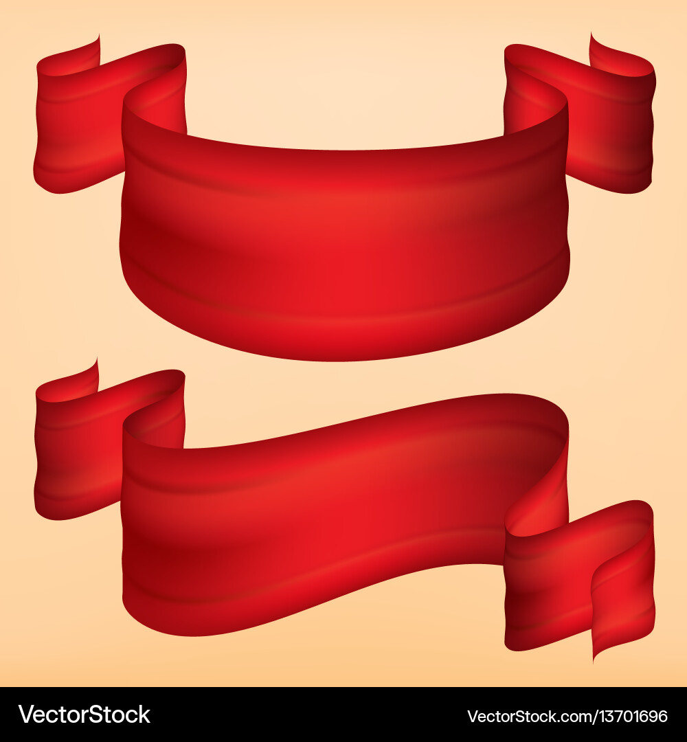 Strip ribbon of red fabric looks elegant Strip ribbon of red fabric looks elegant vector image