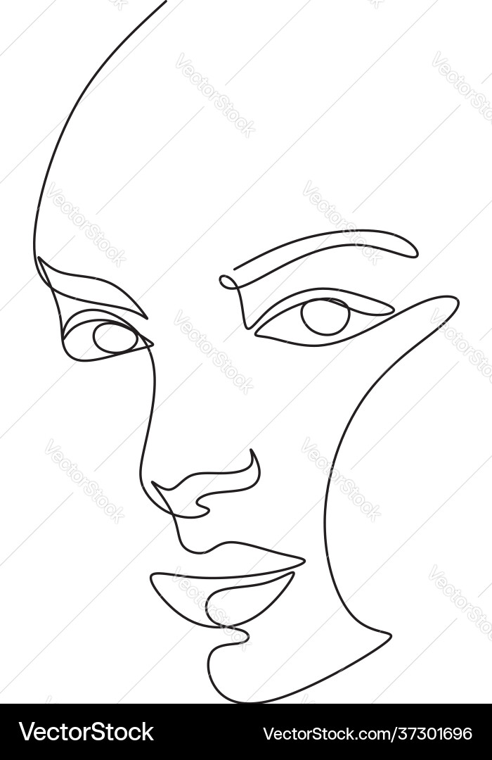 Surreal faces continuous line drawing set Surreal faces continuous line drawing set vector image