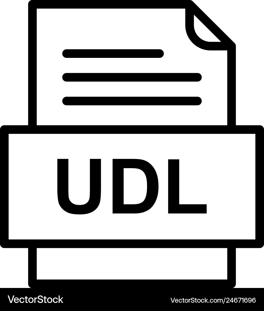 Udl file document icon Vector Image
