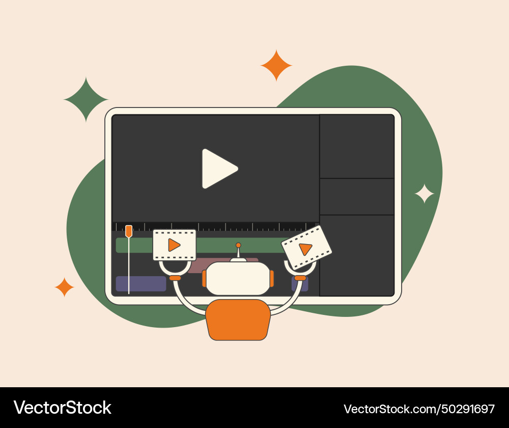 Ai video editor - automatic ai-powered vector image