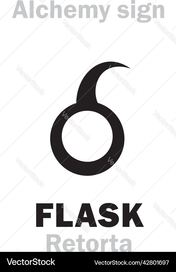 Alchemy flask retort Royalty Free Vector Image