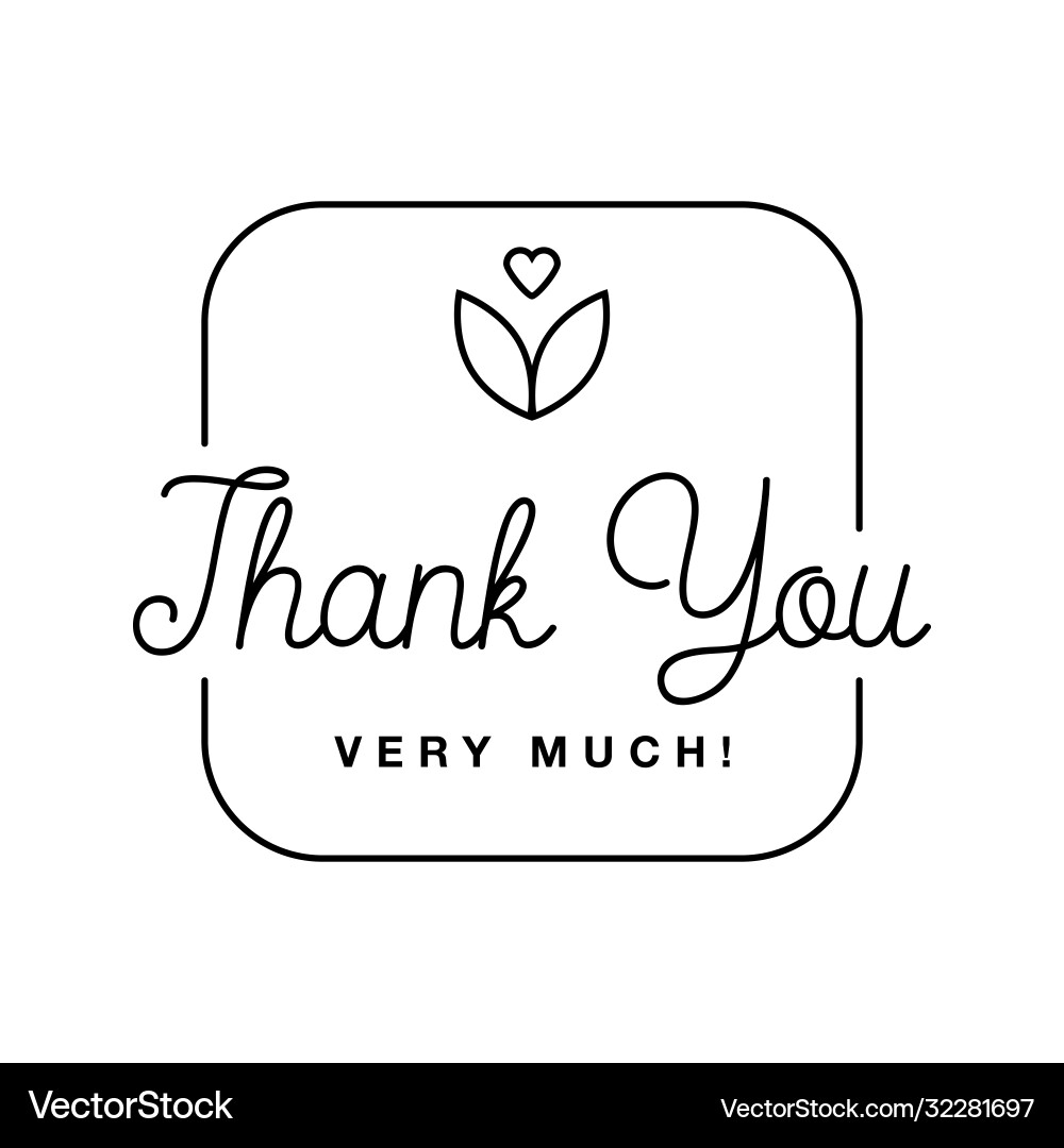Badge with thank you graphics and design elements Vector Image
