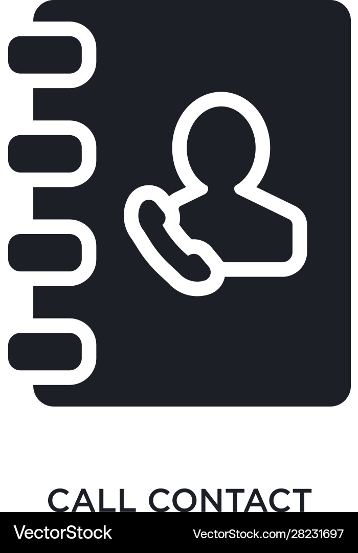 Call contact isolated icon simple element from vector image