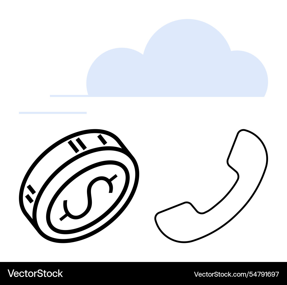 Cloud computing concept with coin icon Cloud computing concept with coin icon Vector Image