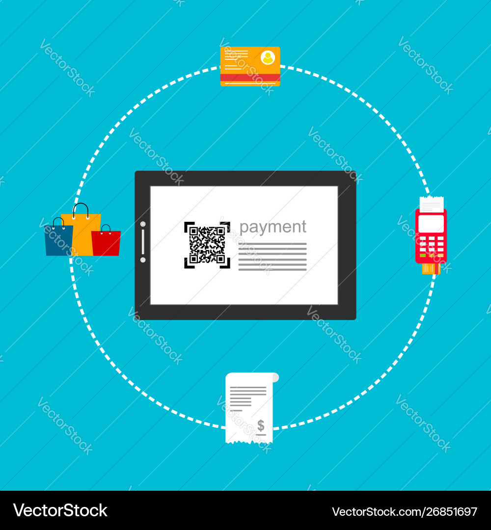 Concept online and mobile payments for web page Vector Image