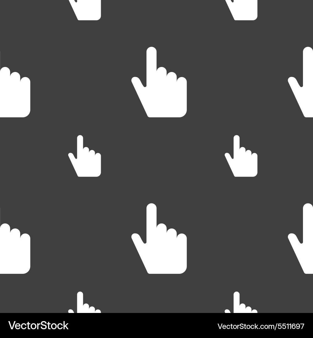 Cursor icon sign seamless pattern on a gray vector image