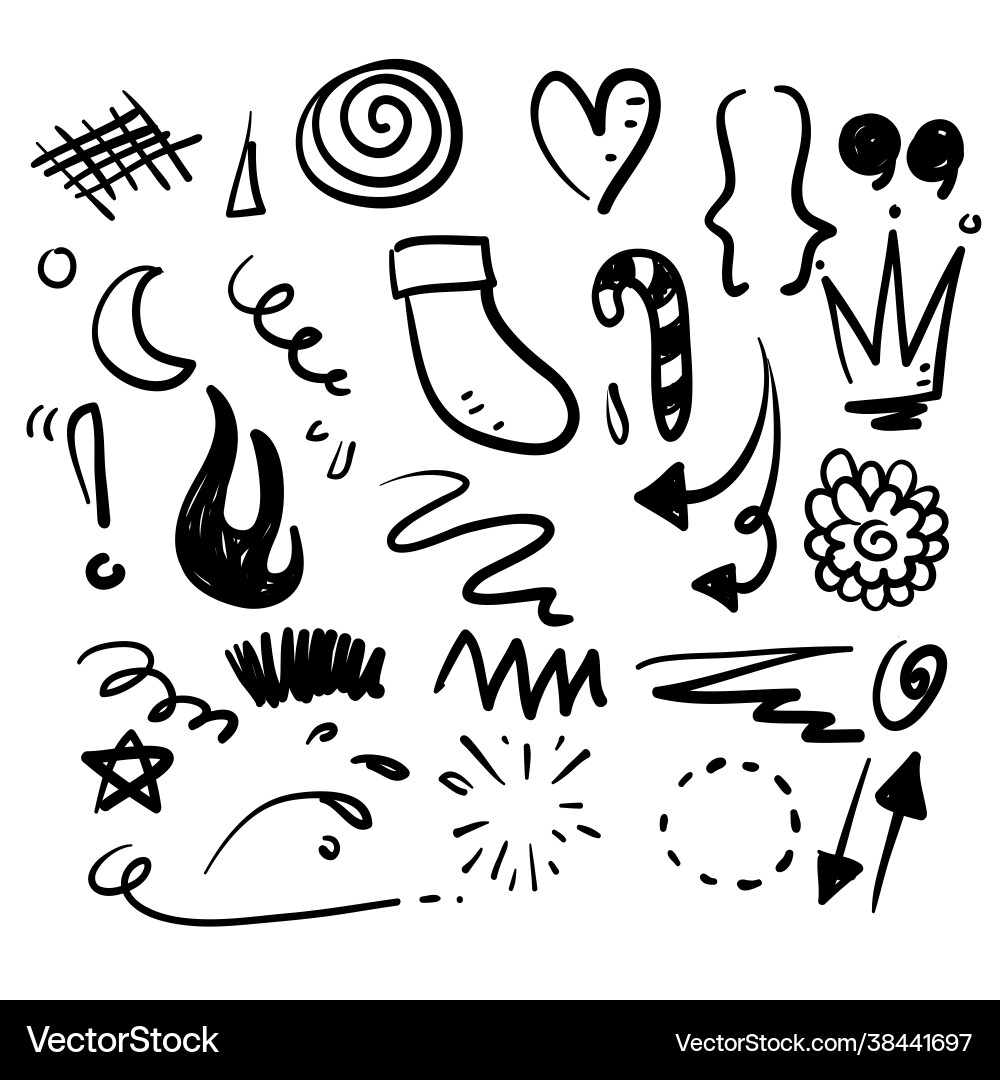 Doodle Element Icon - Colorful Swirls Vector Image