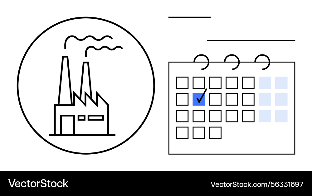 Factory Operations & Scheduling Vector Image