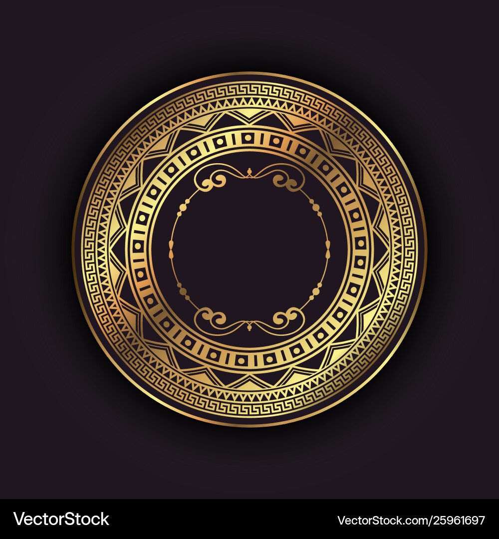 Golden Circular Frame Pattern vector image
