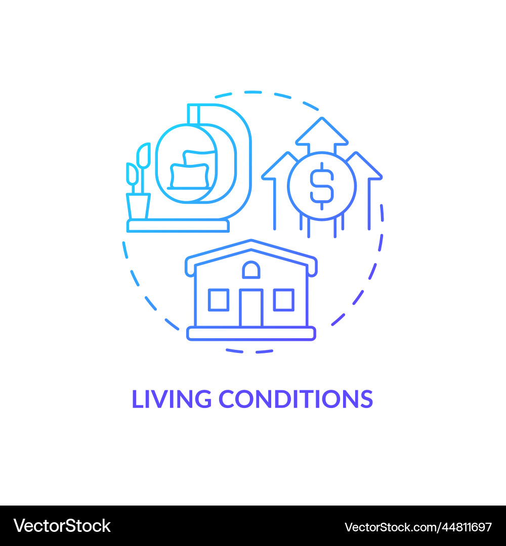 Living conditions blue gradient concept icon Vector Image