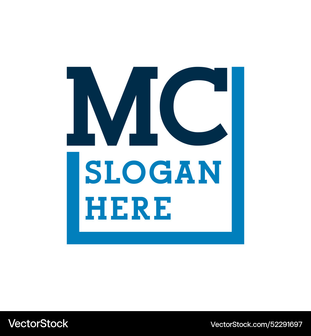 Minimal initials logo letters m and c mc initial Vector Image