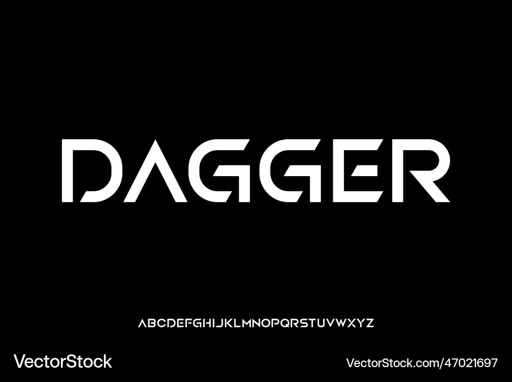 Modern abstract futuristic display font Modern abstract futuristic display font vector image